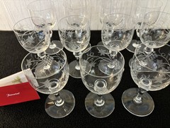 5 Wine Glasses Model Normandie Engraved In Baccarat Crystal (Price Per Unit)