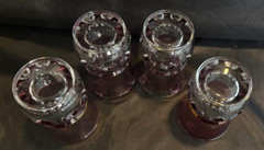 Tiffin Franciscan King’s Crown Cranberry Flashed Flat Juice Glasses – Set of 4