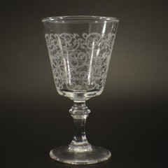 Luminarc France CORDIAL GLASS Set 2 Rivoli Series Etched Floral Swirls Vintagage