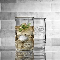 Glass Tumbler Drinking Glasses Set of 4 – Genuine Artisan-Made Vintage Italia…