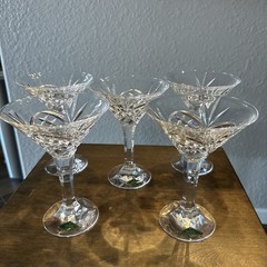DUBLIN BY GODINGER SHANNON COLLECTION CRYSTAL MARTINI GLASSES. Set Of 5