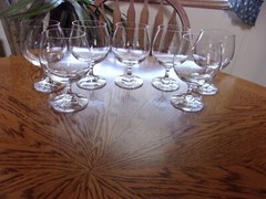 Brandy West Germany Blown Crystal 14 Oz Original Stickers – Set of 7