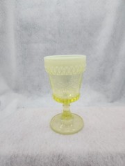 Uranium Glass Goblets: Set of 3 different sizes and designs