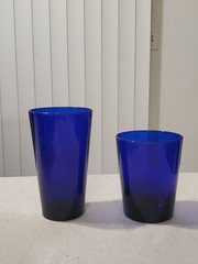 Vtg 12 Libbey VOGUE Cobalt Dark Blue Drinking Glasses 14.5 Oz & 17 Oz Set USA