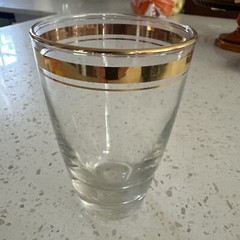 5 Owens-Illinois Libbey Safedge Glassware 22 carat Rim Glasses 4 3/4” Holds 8 Oz