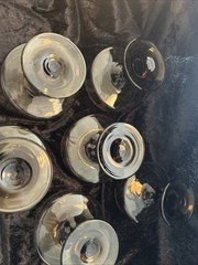 Libbey Tawny Accent Champagne Sherbet Glass Smoke Brown Footed Vintage Set of 6
