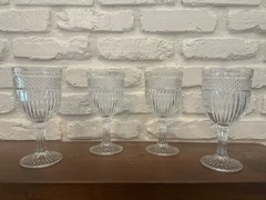 LIBBEY RADIANT WATER GOBLETS LOT OF 4 Thick Glass