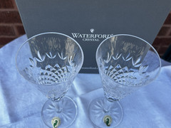 2 Waterford Cut Crystal 7 1/4″ Champagne Flutes w/ Stickers – Holds 4 oz – MIB!