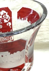Antique Bohemian German Germany 1856 Ruby Cut To Clear Glass Goblet