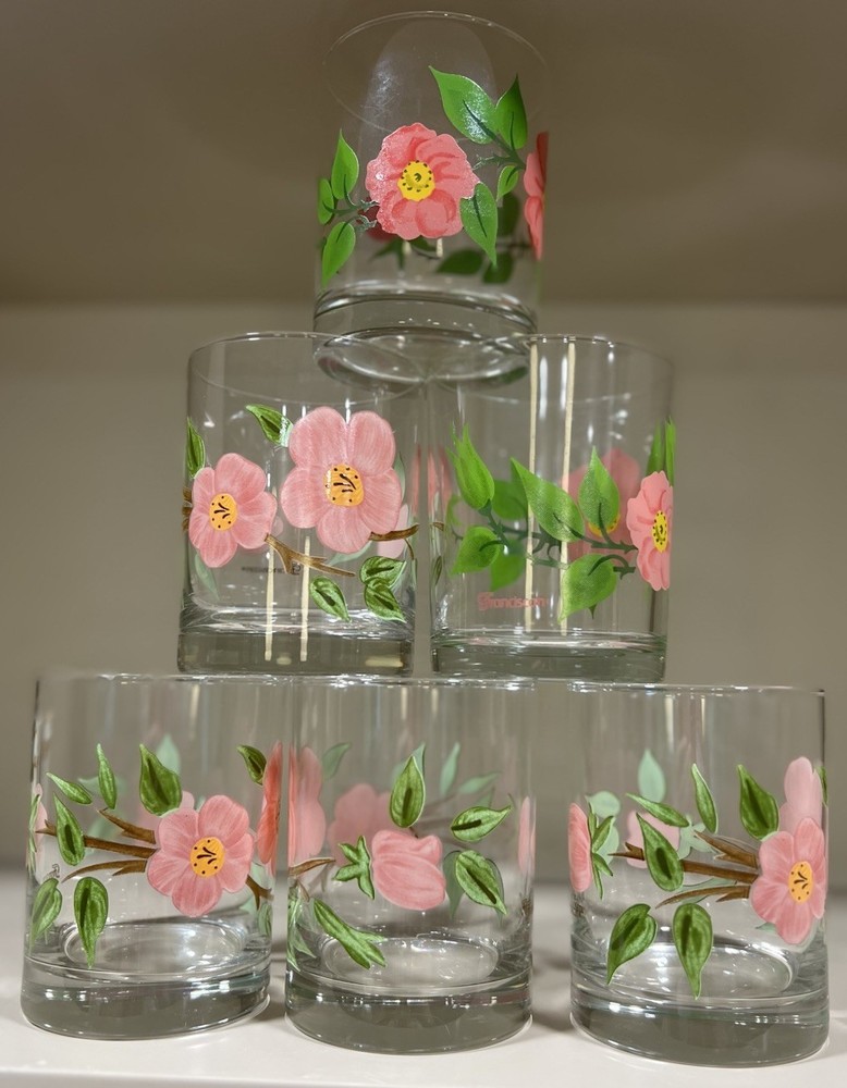 Franciscan Desert Rose Double Old fashioned Glasses~Set Of 6~New Condition~Vtg
