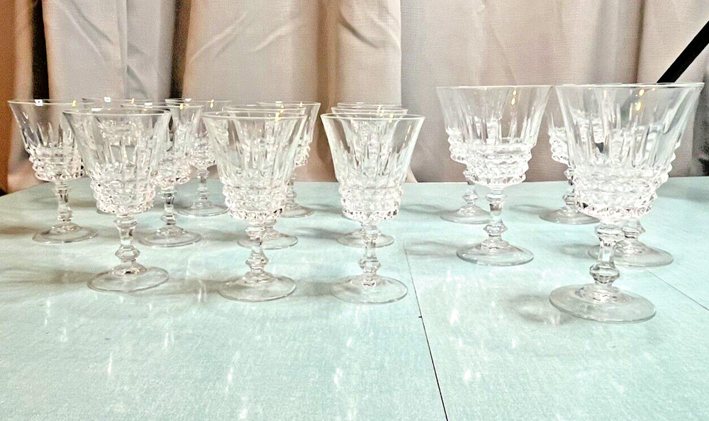 Tuileries Villandry Cristal d’ Argues- Durand (5) Water Goblets, (11) Wine Glass