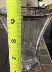 MIKASA JAMESTOWN 9 1/8″ Water / Wine Glass Optic Bowl Gold Trim