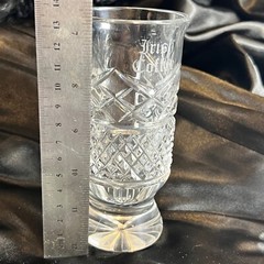 IRISH COFFEE Galway Blarney Glasses, Etched & Cut Lead Crystal IRELAND 2pc