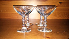 Lot of 4 Vintage Libbey Rock Sharpe Knob Hill Liquor Cocktail Glasses USA