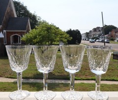 4 WATERFORD LISMORE CLARET WINE GLASSES 5 7/8″ TALL