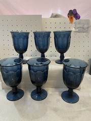 Noritake Provincial Colonial Dark Blue Wine/ Water Glass 6” Set Of 6 49.99