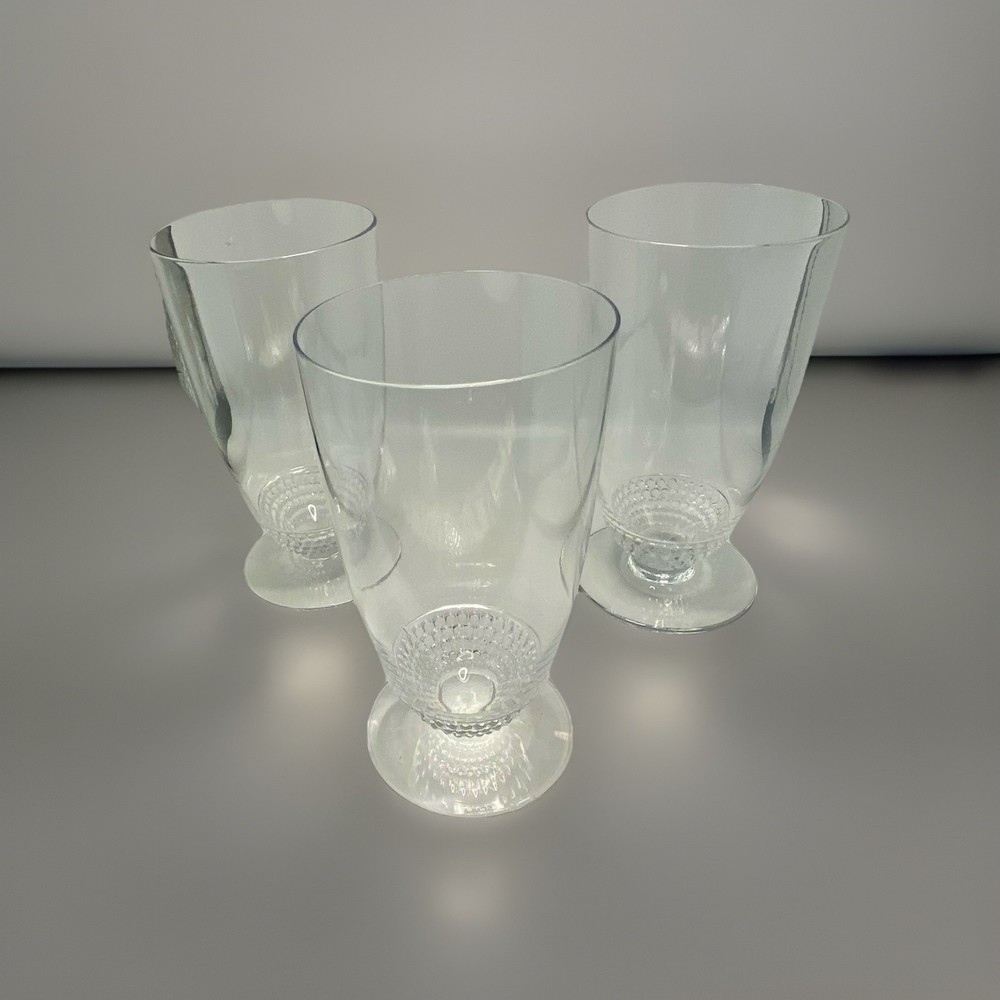 5″Duncan & Miller Teardrop Clear Iced Tea Glass Set Of 3