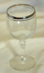 Double Platinum Ringed Rimmed Wine Glass 4 oz.