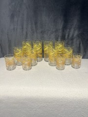 Vtg 12 Libbey Golden Wheat Glasses (4 Each 6.5” 12oz – 5.5” 10oz – 3.75” 6oz)￼