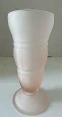 Vintage Indiana Glass Frosted Pink Parfait Glass MCM Soda Fountain