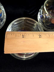 3 Fostoria Shell Pearl Iridescent Roly Poly Glasses 2 1/2″ T x 2 1/2″ W Barware