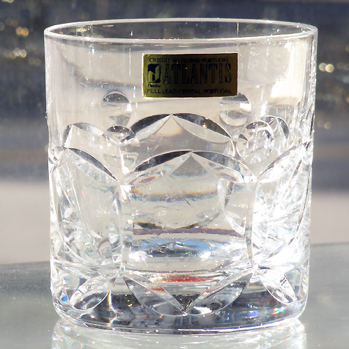FARO by Atlantis Crystal OLD FASHIONED 3.4″ tall NEW NEVER USED made in Portugal