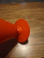 Anchor Hocking Fire King Rainbow Fired On Orange 5 1/4″ Footed Tumbler
