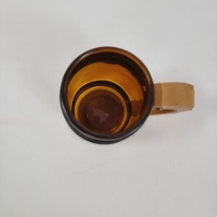 2 Vintage Siesta Ware Brown Barrel Drinking Mugs Western Pair Cowboy Boots cups