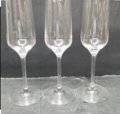 3 ONEIDA SIGNED MINX CHAMPAGNE FLUTES 8 7/8″
