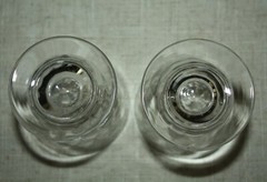 Vintage Footed Clear Oyster / Cocktail / Fruit Glasses 2 3/4 Inches Tall