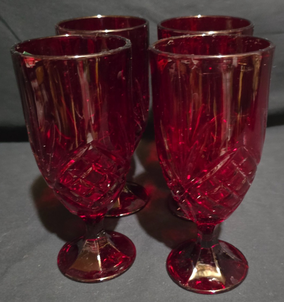 Dublin Red Godinger Shannon Crystal Ireland Crafted Lead Crystal Iced Tea X4