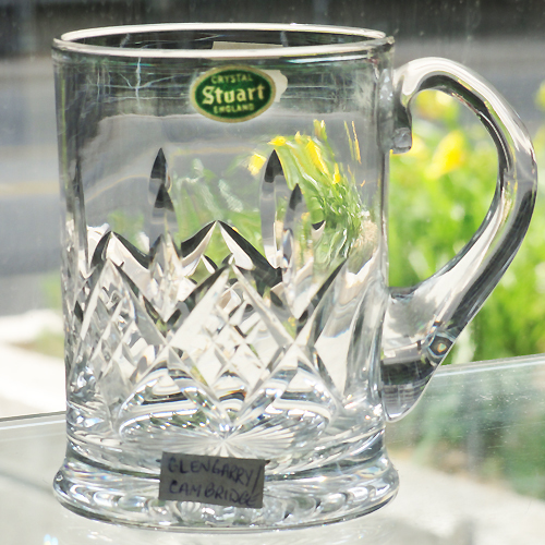 GLENGARRY by Stuart Beer Stein 4.25″ Hand Cut made in England NEW NEVER USED