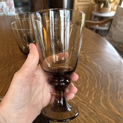 vintage Libbey «Tawny» or «Smoke» Wine Or Water Goblets 1960s or 1970s Beautiful