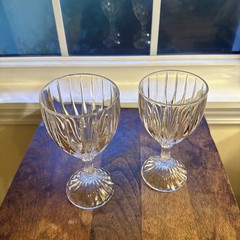 Mikasa Park Lane Crystal set One Water Goblet One Wine Glass Excellent Condition