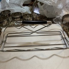 Perfect Vitreon Queens Silver Fade Lusterware Roly Poly 8 Glasses in Chrome Tray