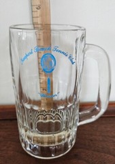 Newport Beach Beer Mug Libbey Tennis Club, CA Vintage Heavy Glass Tankard