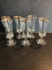 Vintage Celtic Glass Co Irish Sherry Cordial Shot Shamrock Set of 6