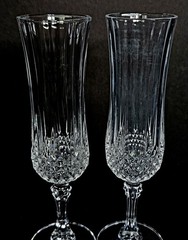 Cristal D’Arques-Durand Longchamp (Clear) Fluted Champagne Glasses 4 oz Set of 2