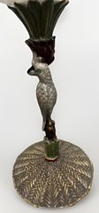 Rhinestone Jeweled Bird Goblet/Wine Glass with Bronze Enamel Stem 8.5″ x 4″