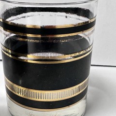 VTG LOT OF 3 George Briard MCM Culver Black Gold Tone Double Old Fashioned Glass