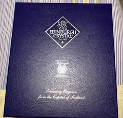 NIB Set of 2 Edinburgh Crystal Wine Glasses Made Scotland Millenium Collection