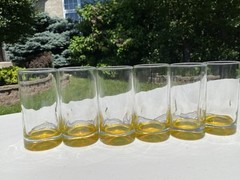 Libbey Crisa Pinched Thumb Print Impressions Sunshine Yellow glasses (6 in Set)