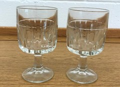 Vintage Libbey Winchester Clear 6 oz Wine Glasses Goblet Set of 2