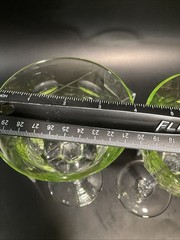 2 Waterford Simply Lime Cut to Clear Crystal Water Goblets Excellent 8 1/4″ EUC