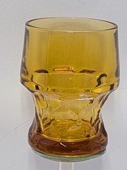 6 Anchor Hocking Glass Tumblers Georgian Honeycomb Vtg 4 1/4″ Amber 9 oz