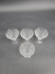 Set of 4 Westmoreland «Thousand Eye» Clear Bubble Sherbert Cups – 4 3/8″ X 4″