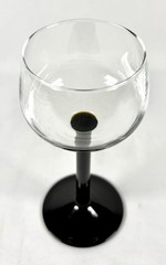 💥Vintage Luminarc France Black Stem Wine Glasses Set 4 Clear Bowl Goblets.