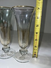 Vtg 2 Design d’Autore Italian Flutes Blue Gold Iridescent Glass Original Sticker
