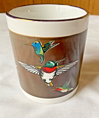 Wondermug USA Hummingbird Gold Rim Heat Changing Design 10oz Coffee Mug