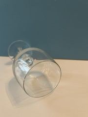 Vintage Crystal Wine Glasses Faceted Ball Stem Claudia Bohemia Style Goblet